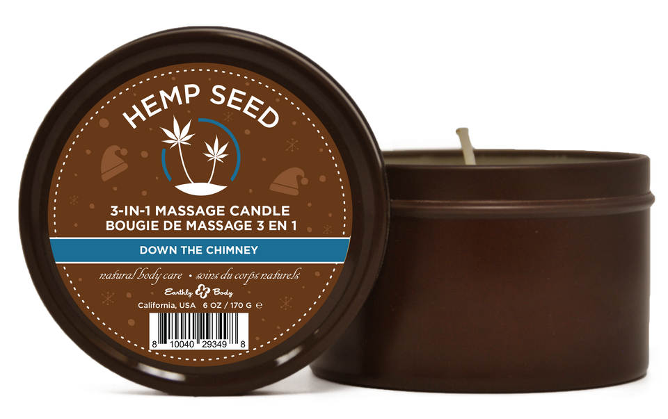 Hemp Seed 3-in-1 Massage Candle Down the Chimney  6oz- 170 G