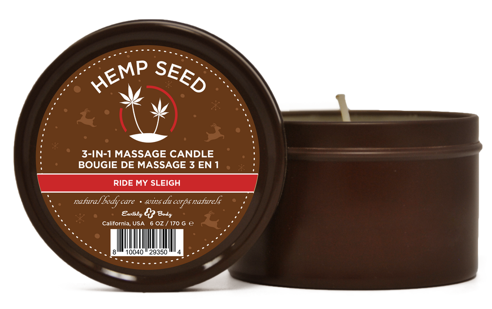 Hemp Seed 3-in-1 Massage Candle Ride My Sleigh  6oz- 170 G