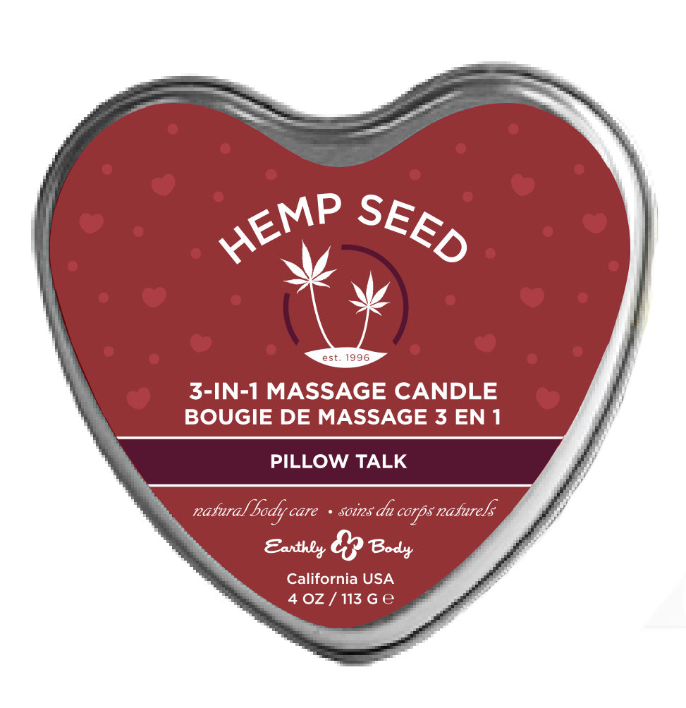 Hemp Seed 3-in-1 Massage Candle -  Pillow Talk -  4 Oz