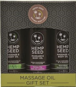 Hemp Seed Massage Oil Gift Set - 3 Pack - 2 Fl. Oz. Bottles