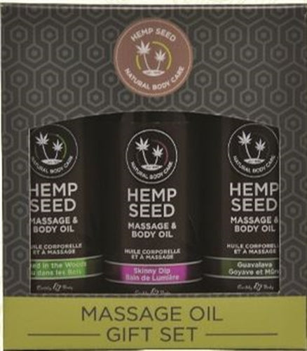 Hemp Seed Massage Oil Gift Set - 3 Pack - 2 Fl. Oz. Bottles