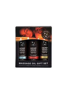 Hemp Seed Summer Massage Oil Trio Gift Set - 3  Trio Gift Set - 3 Pack - 2 Oz Bottles