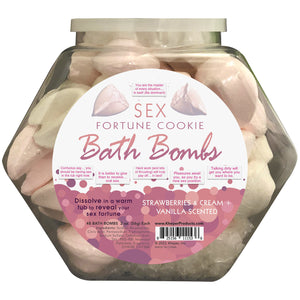 Sex Fortune Cookie Bath Bomb Fishbowl Display of  48 Units - Strawberry Cream and Vanilla