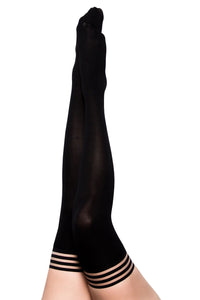 Dana Lynn - Ribbed Thigh High - Size B - Black