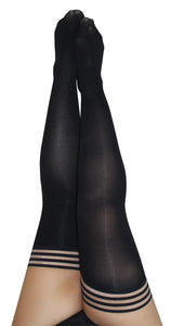 Dana Lynn - Ribbed Thigh High - Size D - Black