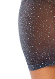Shimmery Rhinestone Tube Dress - One Size - Black-silver