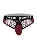 Cock Pit Net Cock Ring Thong - S- M - Burgundy