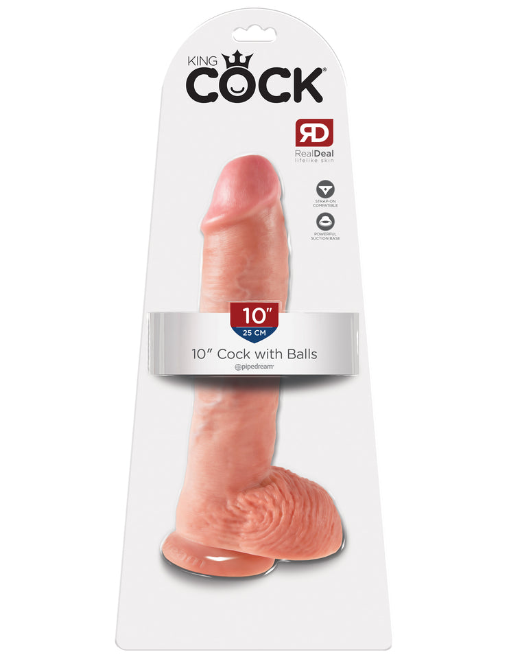 King Cock 10-Inch Cock With Balls - Flesh