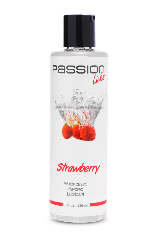 Passion Licks Strawberry Water Based Flavored  Lubricant - 8 Fl Oz - 236 ml