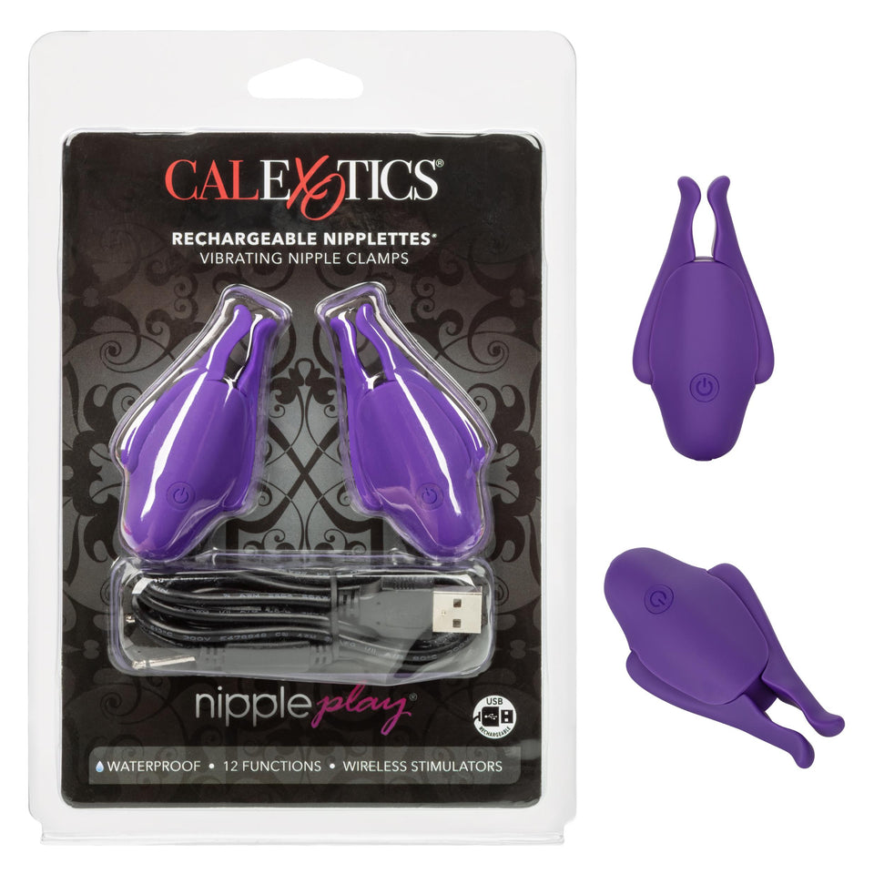 Nipple Play Rechargeable Nipplettes - Purple