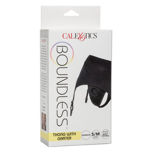 Boundless Thong With Garter - S-m - Black