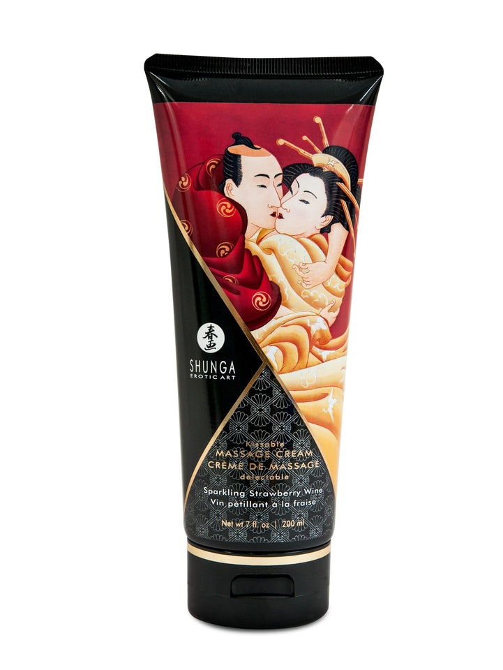 Kissable Massage Cream - Sparkling Strawberry  Wine - 7 Fl. Oz. - 200 ml