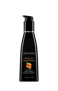 Aqua Sweet Peach Flavored Water Based Lubricant -  4 Oz. - 120 ml