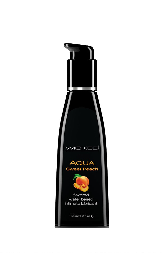 Aqua Sweet Peach Flavored Water Based Lubricant -  4 Oz. - 120 ml