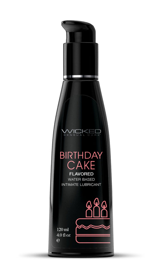 Aqua Birthday Cake Flavored Water Based  Lubricant 4 Oz.